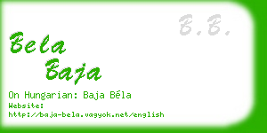 bela baja business card