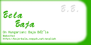 bela baja business card